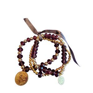 Vintage Bee Charming Aquarius Zodiac Crystal Bracelet (A1454)